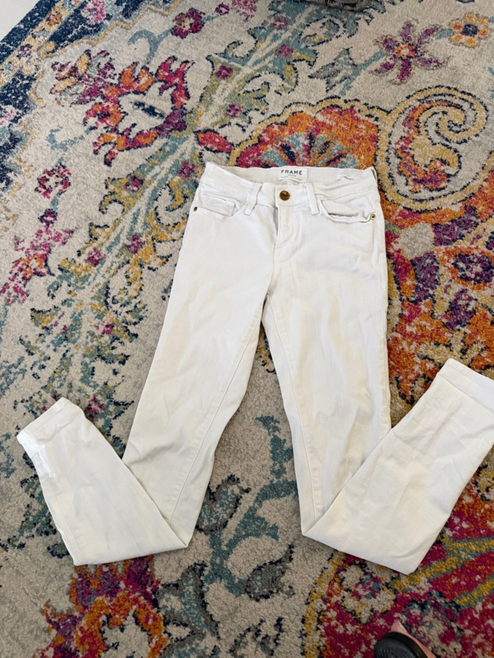 Frame Denim White Skinny Jeans